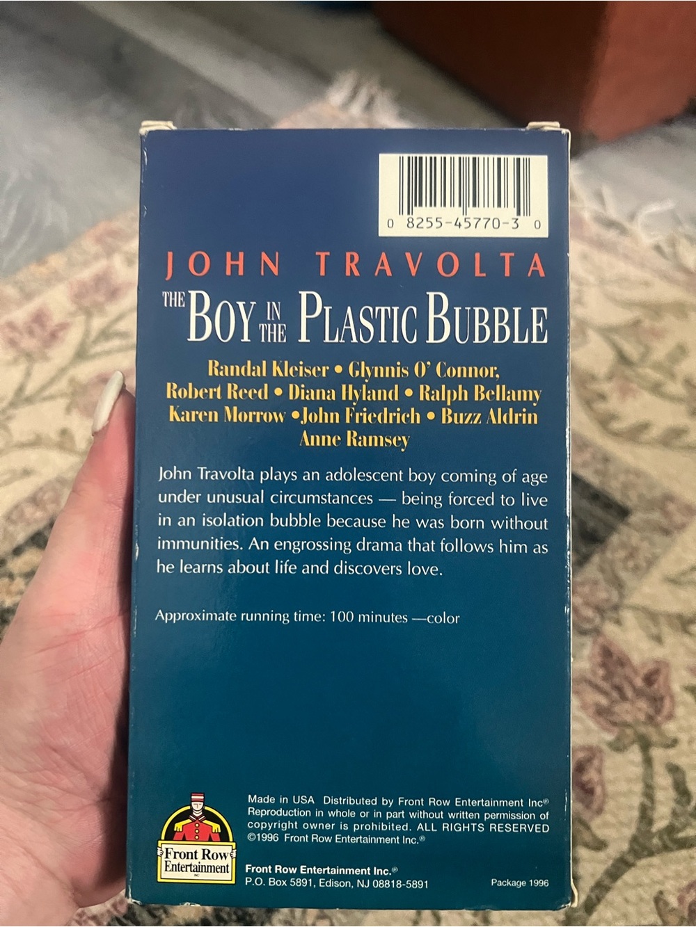 The Boy in the Plastic Bubble VHS - John Travolta - Blue Cover - Picture 2 of 4